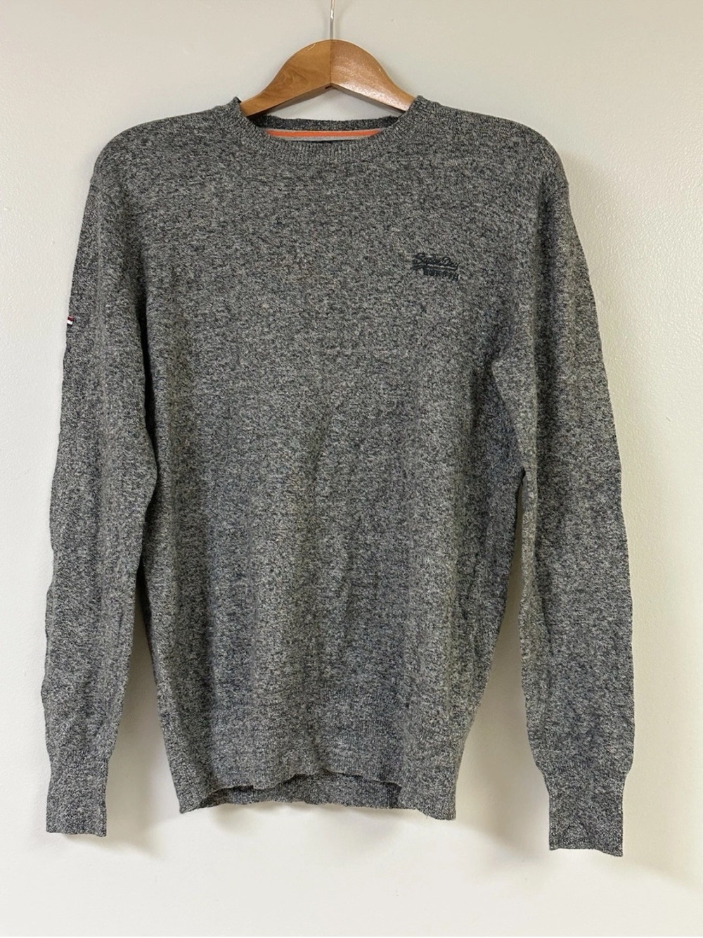The Superdry Premium Knitwear No 54 Thin Blue V Neck Jumper Sweater Size Medium